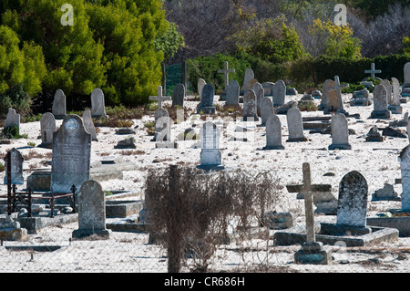 South Africa, Western Cape, Cape Town, the prison of Robben Island, UNESCO World Heritage, facing the city, the cemetery Stock Photo