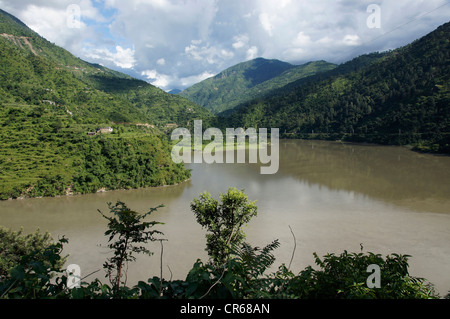 storage lake, near mandi, himachal pradesh, india Stock Photo