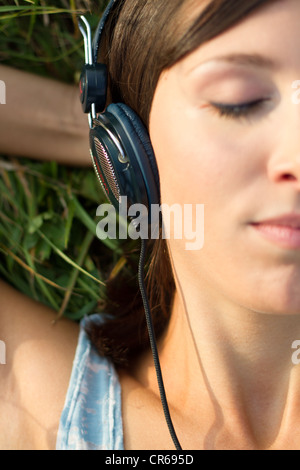music in grass Stock Photo
