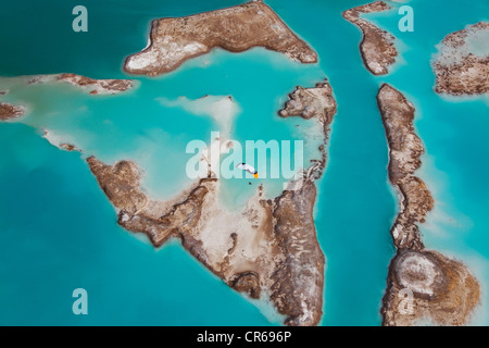 France, Meurthe et Moselle, Rosieres aux Salines, flight in Paramotor or Powered paragliding over the salines of Lorraine from Stock Photo