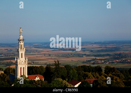 France, Meurthe et Moselle, Saintois, Colline de Sion and its Notre Dame Basilica (aerial view) Stock Photo