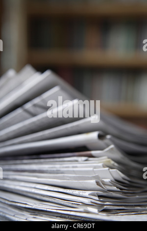 Germany, Stack of newspapers, close up Stock Photo