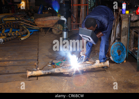 Mechanic welding, Manyemen, Cameroon, Africa Stock Photo