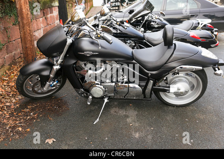 The Suzuki Intruder is a series of cruiser type motorcycles. Stock Photo