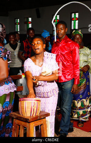 Woman during the collection, wedding, Bamenda, Cameroon, Africa Stock Photo