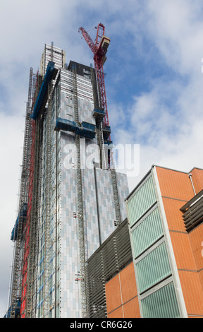 The Student Castle student apartment block in Manchester nearing completion in time to accomodate the 2012-13 student intake. Stock Photo