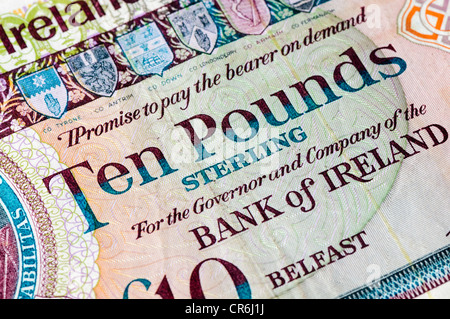 Bank of Ireland ten pound note, as used in Northern Ireland Stock Photo