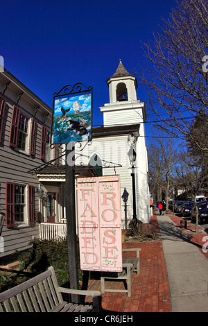 Main Street / Route 25A Village of Cold Spring Harbor Long Island NY Stock Photo