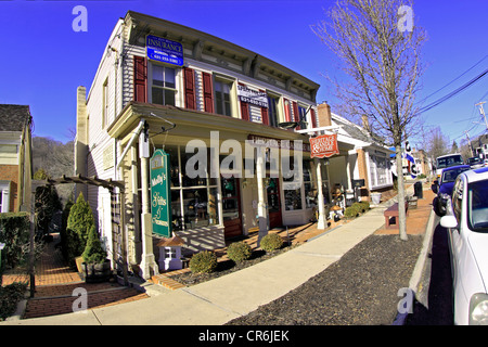 Main Street / Route 25A Village of Cold Spring Harbor Long Island NY Stock Photo