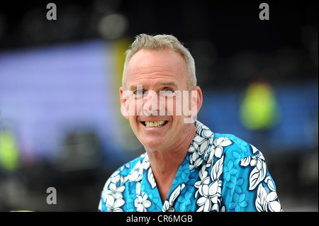 Musician and dj Norman Cook aka Fat Boy Slim speaks to the press ahead of his Big Beach Bootique 5 gig at The Amex  stadium Stock Photo