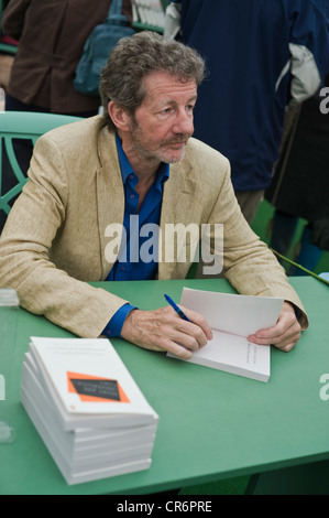 Stefan Collini, English literary critic pictured book signing at The Telegraph Hay Festival 2012, Hay-on-Wye, Powys, Wales, UK Stock Photo