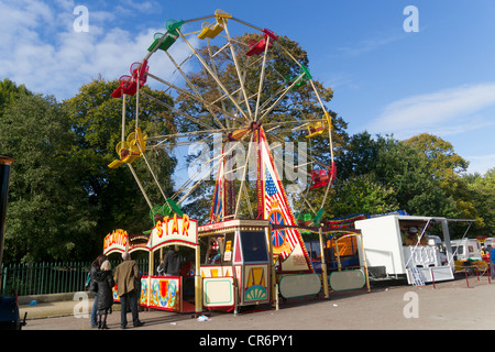 Rides and attractions at the Birkenhead Park Festival of Transport show in 2011. Stock Photo