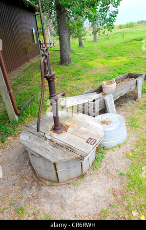 Water Well Pump Prairie Homestead Historic Farm Badlands South Dakota Stock Photo
