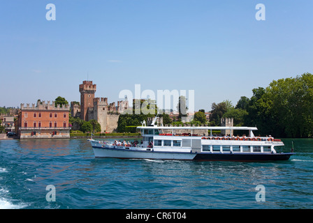 medieval ferry scaliger castle garda alamy 9th passenger century lake