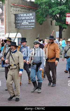 Old West frontier reenactment parade in Fort Worth, Texas, USA Stock Photo