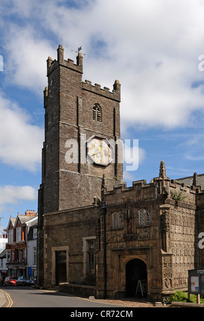 Church of St Mary Magdalene, 1511, tower from 13th Century, Church Street, Launceston, Cornwall, England, United Kingdom, Europe Stock Photo