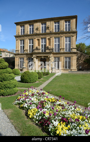 Pavillon Vendôme Bastide or Country House and Gardens with Spring Flower Beds Aix-en-Provence Provence France Stock Photo