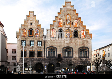 Old Town Hall, 1474, Marienplatz 2, Wasserburg am Inn, Bavaria, Germany, Europe Stock Photo