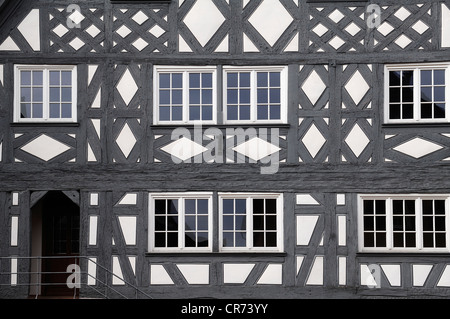 Old half-timbered facade from the 17th century, Kirchstrasse 9, Ettenheim, Baden-Wuerttemberg, Germany, Europe