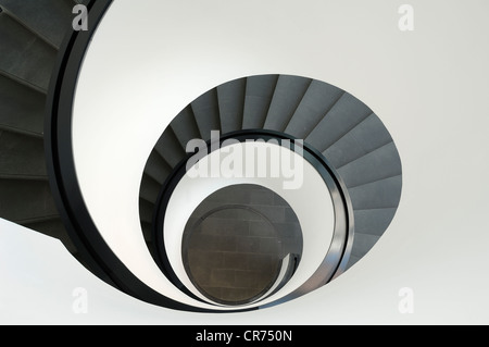 Stairwell in the Neuen Museum, seen from above, built in 1999, Luitpoldstrasse 5, Nuernberg, Middle Franconia, Bavaria Stock Photo