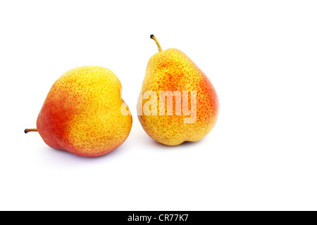 Ripe pears isolated on white background. Stock Photo