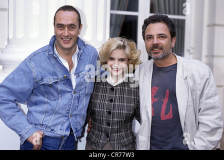 Eichinger, Bernd, 11.4.1949 - 24.1.2011, German film producer, group picture, with the actress Jennifer Jason Leigh and the director Uli Edel, during a promotion campaign for the movie 'Last Exit to Brooklyn', 1989, Stock Photo