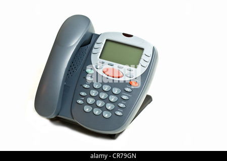 office business phone with large red button perfect for adding type Stock Photo