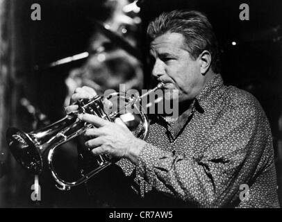 Elliott, Jeff, musician (jazz trumpeter), half length, during concert gig, Montreux, 1998, Stock Photo