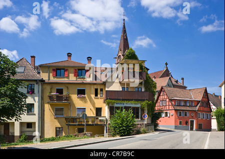 Church of St Johannes Nepomuk in the old town, Neckargemuend, Baden-Wuerttemberg, Germany, Europe Stock Photo