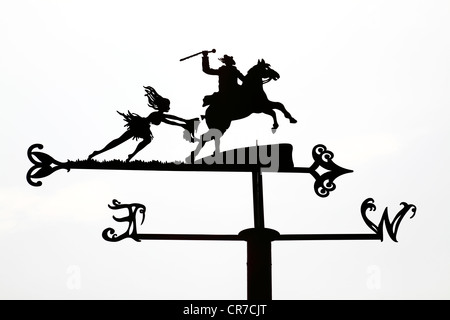 Weathervane from a series depicting Robert Burns poem Tam O' Shanter on the Poet's Path at the Birthplace Museum, Alloway, Scotland, UK Stock Photo