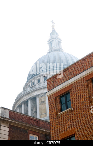 View of the dome of St. Paul's Cathedral from Paternoster Square in the City of London, UK Stock Photo
