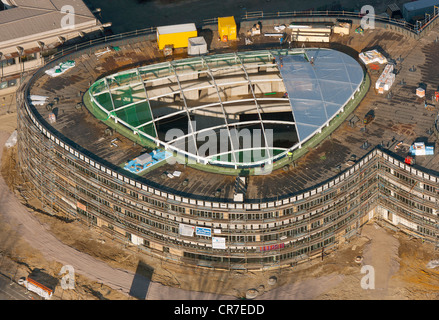 Aerial view, construction site of Neues Gymnasium Bochum, grammar school, Bochum, Ruhr Area, North Rhine-Westphalia Stock Photo