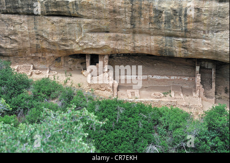 Fire Temple, cliff dwellings of the native Americans, about 800 years old, Mesa Verde National Park, UNESCO World Heritage Site Stock Photo