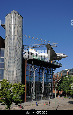 Douglas C-54 Skymaster, Candy Bomber, on the roof of the Deutsches Technikmuseum, German Technical Museum, Schoeneberg quarter Stock Photo