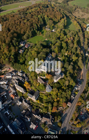 Aerial view, Blankenheim castle, Blankenheim, Eifel mountain range, North Rhine-Westphalia, Germany, Europe Stock Photo