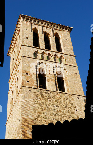 Spain, Castile-La Mancha, Toledo, historic city UNESCO World Heritage, belltower of the church of Santo Tome Stock Photo