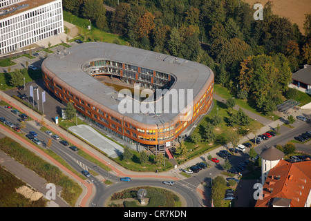 Aerial view, Xella Germany HQ, Infineon, Angerbogen, Landhaus Milser Hotel, Duisburg, Ruhr Area, North Rhine-Westphalia Stock Photo