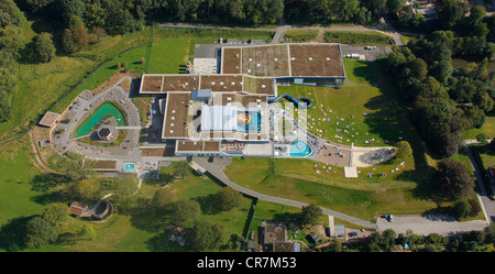 Aerial view, public swimming pool, Hagen, North Rhine-Westphalia, Germany, Europe Stock Photo