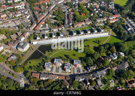 Aerial view, climate and science park settlement, Gelsenkirchen, Ruhr Area, North Rhine-Westphalia, Germany, Europe Stock Photo