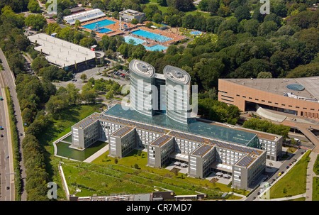 Aerial view, EON headquarters in Essen, Ruhr area, North Rhine-Westphalia, Germany, Europe Stock Photo