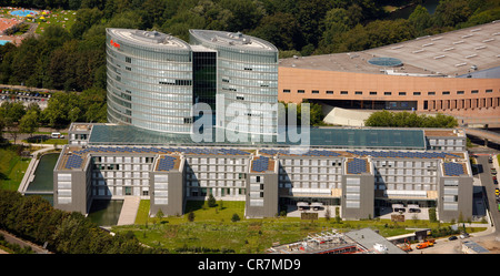 Aerial view, EON headquarters in Essen, Ruhr area, North Rhine-Westphalia, Germany, Europe Stock Photo