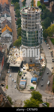 Aerial view, office building built on an old bunker, Exzenterhaus, Bochum, Ruhr Area, North Rhine-Westphalia, Germany, Europe Stock Photo