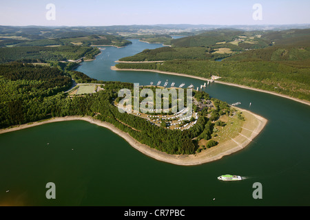 Aerial view, Bigge Reservoir, Biggetal Dam, Kreis Olpe district, Sauerland, North Rhine-Westphalia, Germany, Europe Stock Photo