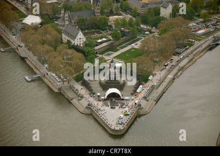 Aerial view, Deutsches Eck, German Corner, Mosel and Rhine rivers, Bundesgartenschau 2011, Federal Garden Show 2011 Stock Photo