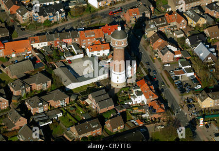 Aerial view, Wasserturm water tower, Kevelaer, Lower Rhine region, North Rhine-Westphalia, Germany, Europe Stock Photo