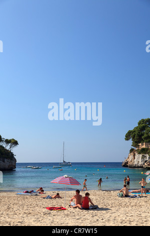 Spain, Balearic Islands, Mallorca, Cala Santanyi Beach Stock Photo