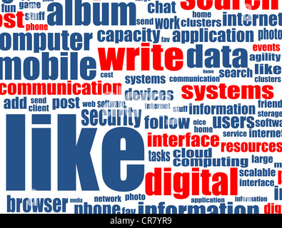 Social media concept with internet related words Stock Photo