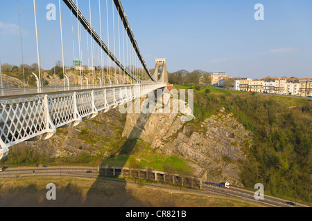 The Clifton Suspension Bridge spanning the Avon Gorge by Isambard Kingdom Brunel, Bristol, Gloucestershire, England Stock Photo