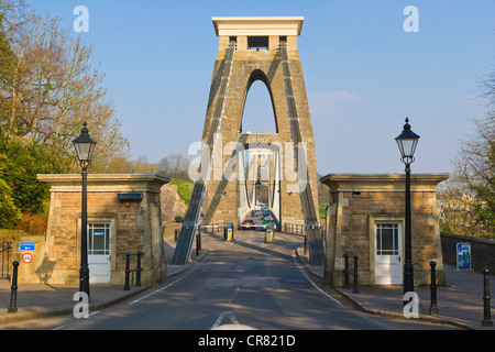 The Clifton Suspension Bridge spanning the Avon Gorge by Isambard Kingdom Brunel, Bristol, Gloucestershire, England Stock Photo