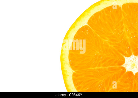 Slice of orange on white background Stock Photo